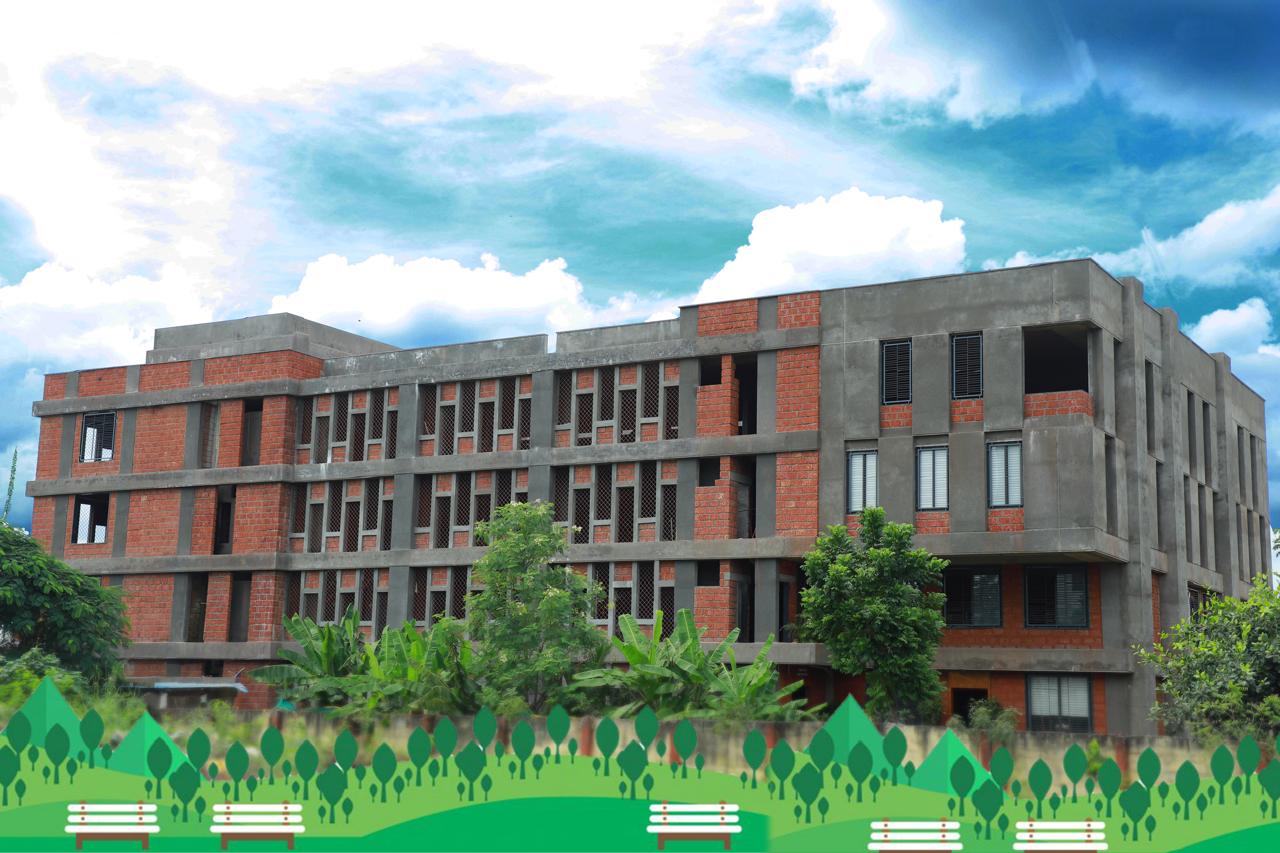 Dnyanprakash school building exterior with landscaped foreground